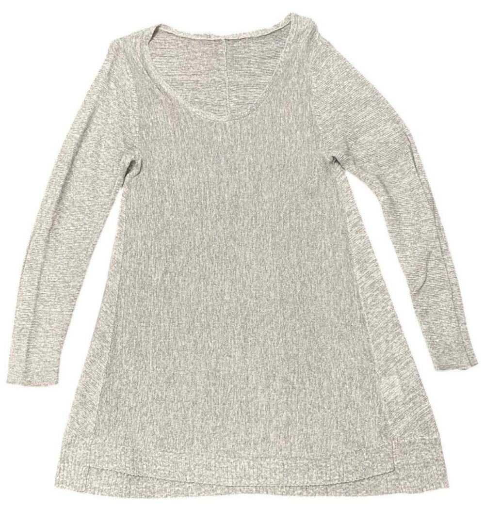 Eileen Fisher Long Sleeve Tunic Top Heathered Gray Relaxed Fit